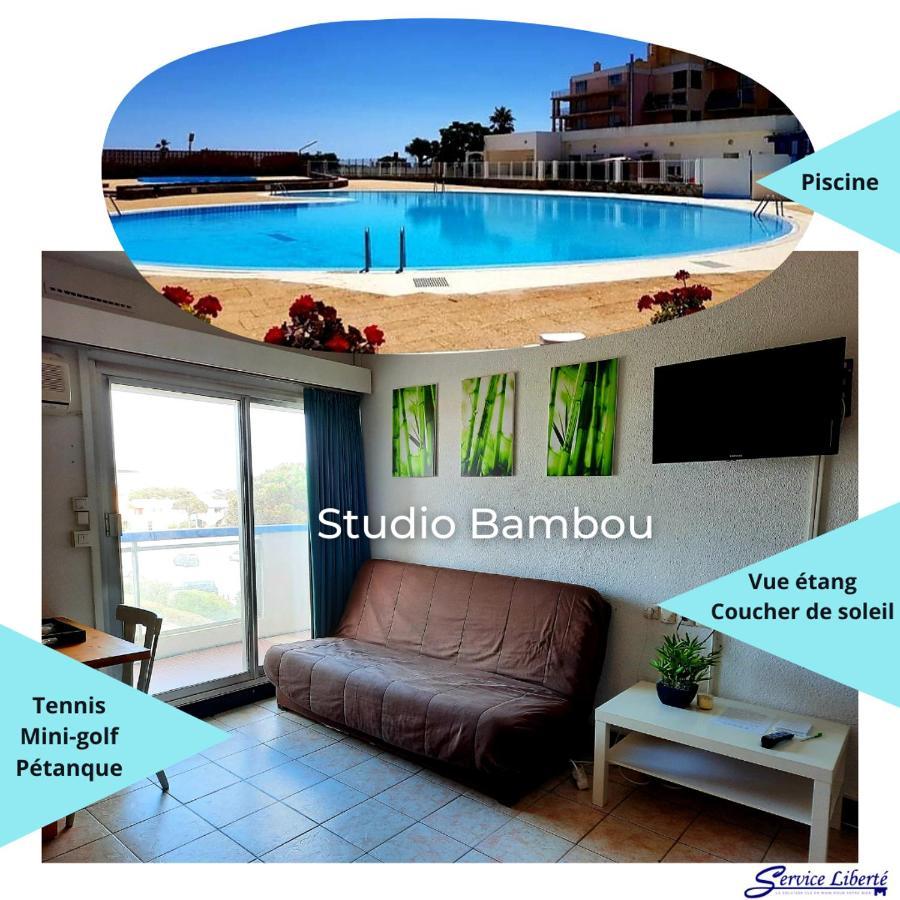Studio Bambou - Piscine - accès direct à la plage - Lydia Playa Appartamento Le Barcarès Esterno foto